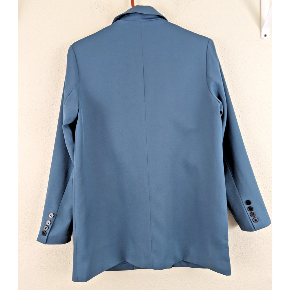 New Niche Market sz S Blazer Jacket acid blue lined buttons long sleeves 2357 - Picture 2 of 4